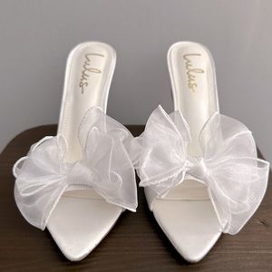 Lulus White Bridal Ribbon Heels